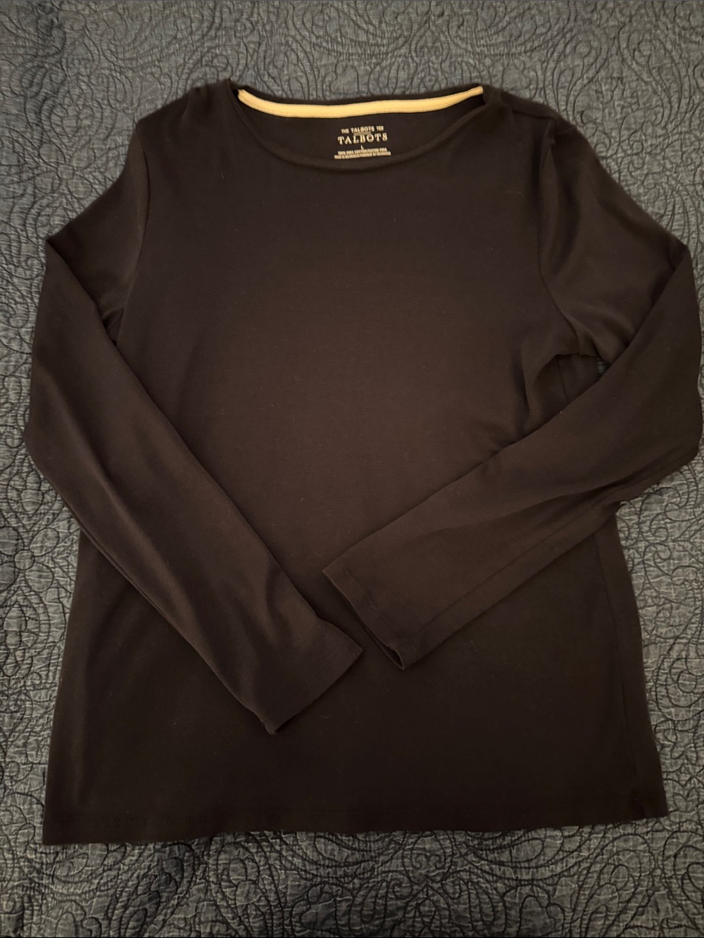Talbots Navy Blue Long Sleeve Tee - Large